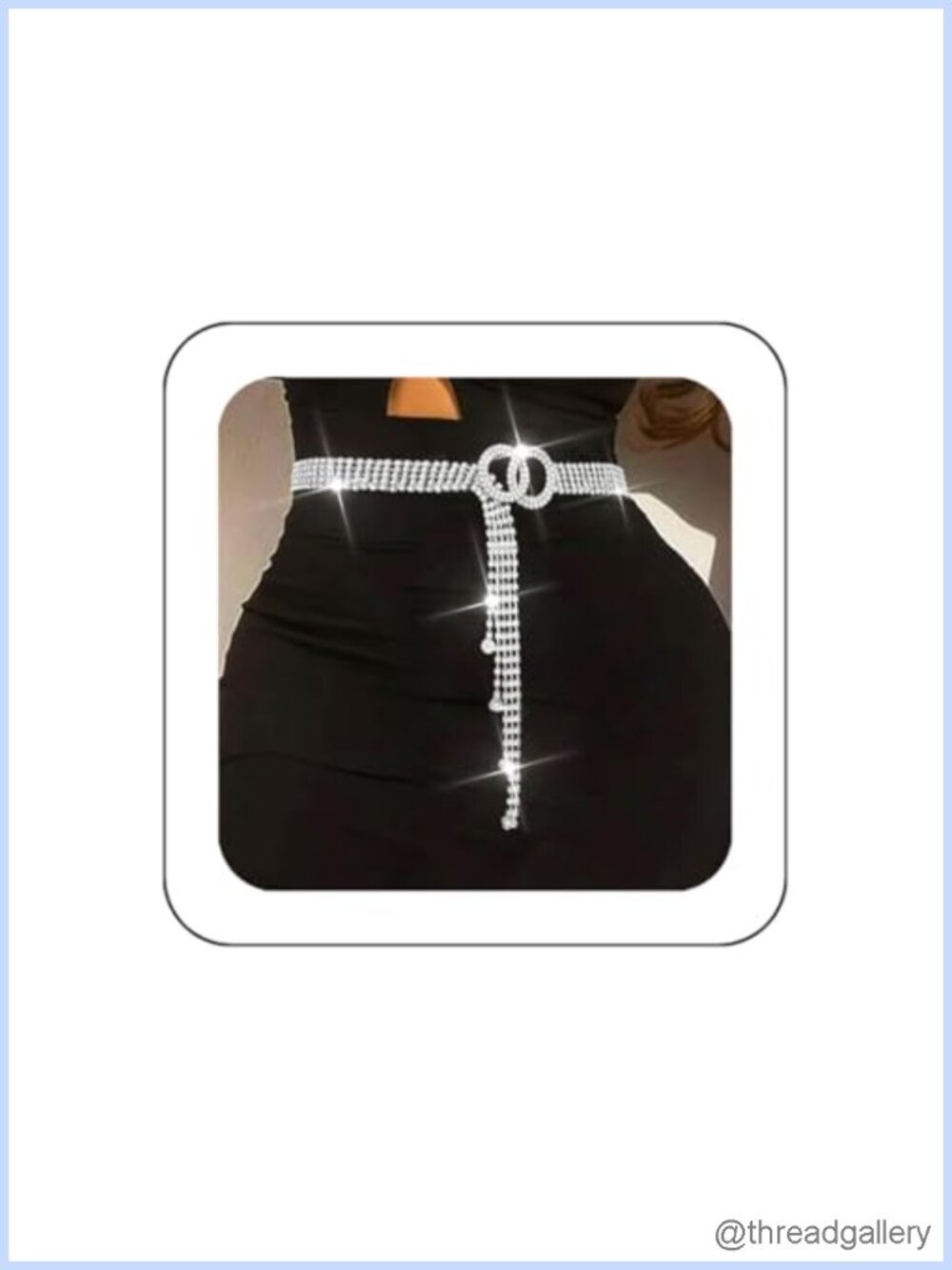 Rhinestone Chain Belt Sparkly Dress Waist Chain for Women